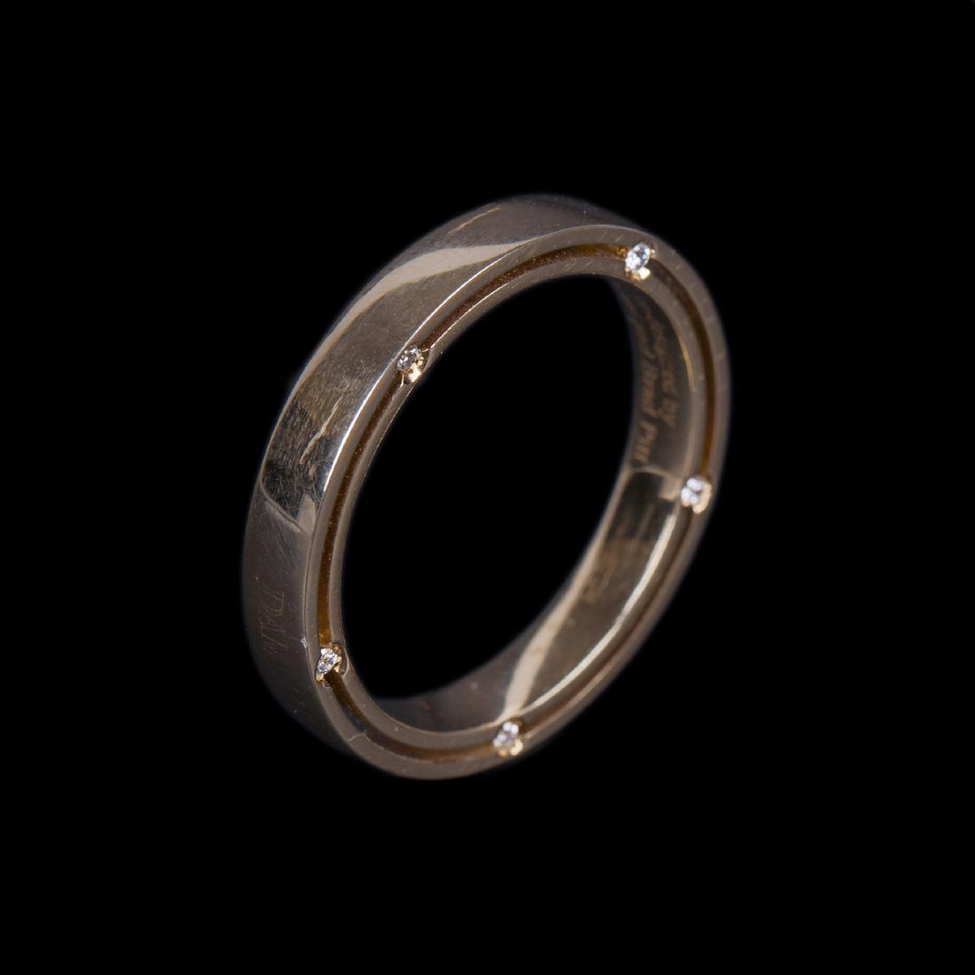 Gold mens wedding ring designed by Damiani and Brad — image 1