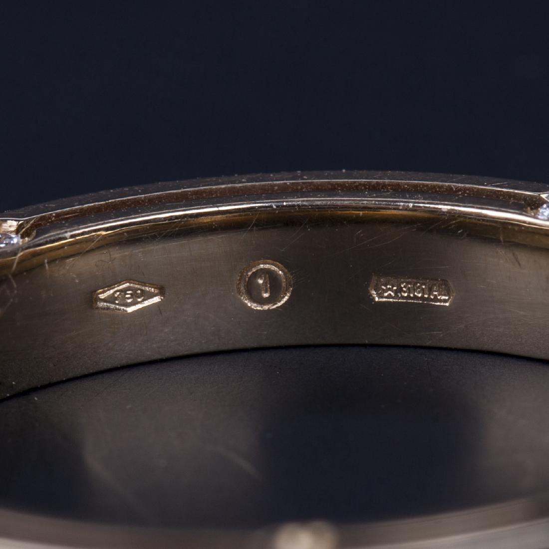 Gold mens wedding ring designed by Damiani and Brad — image 3