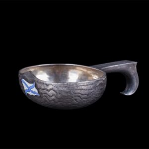 Russian silver kovsh with sea waves imitation — image 1