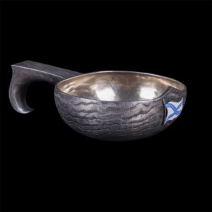 Russian silver kovsh with sea waves imitation — image 2