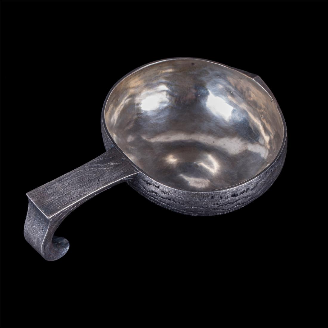 Russian silver kovsh with sea waves imitation — image 3