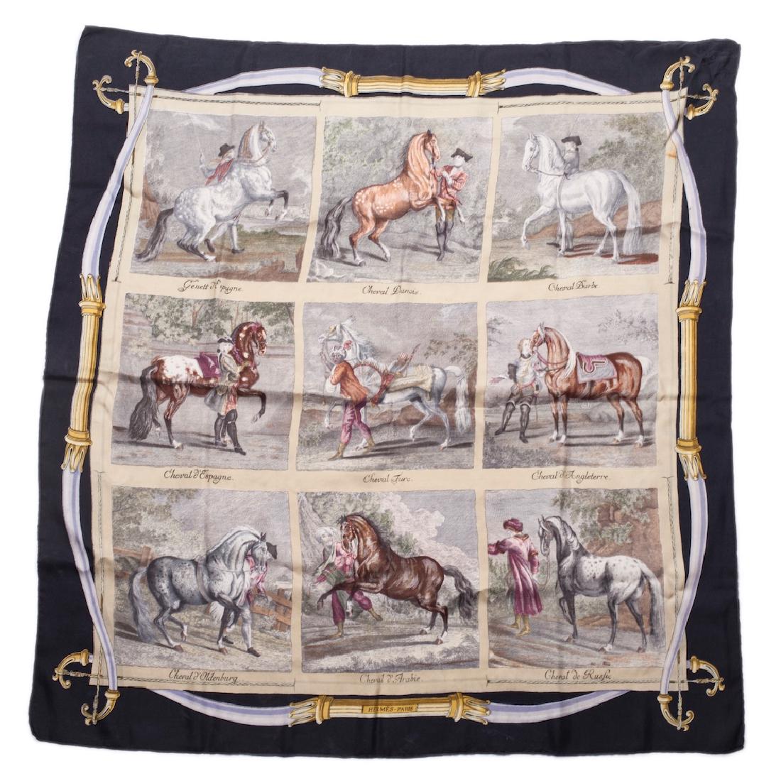 Exceptional and rare Hermes "Chevaux du Monde" silk — image 1