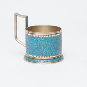 Russian enamel glass holder.Workshop of Gustav Klingert — image 1