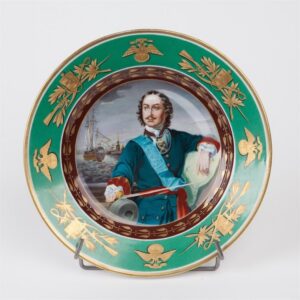 Russian Imperial time porcelain plate. Peeter I. — image 1