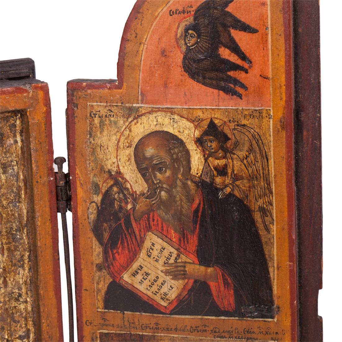 Russian wood triptych depicting of saints — image 4