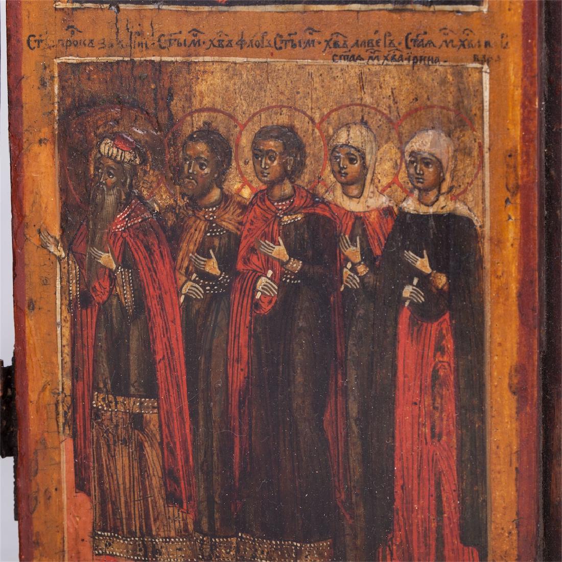 Russian wood triptych depicting of saints — image 6