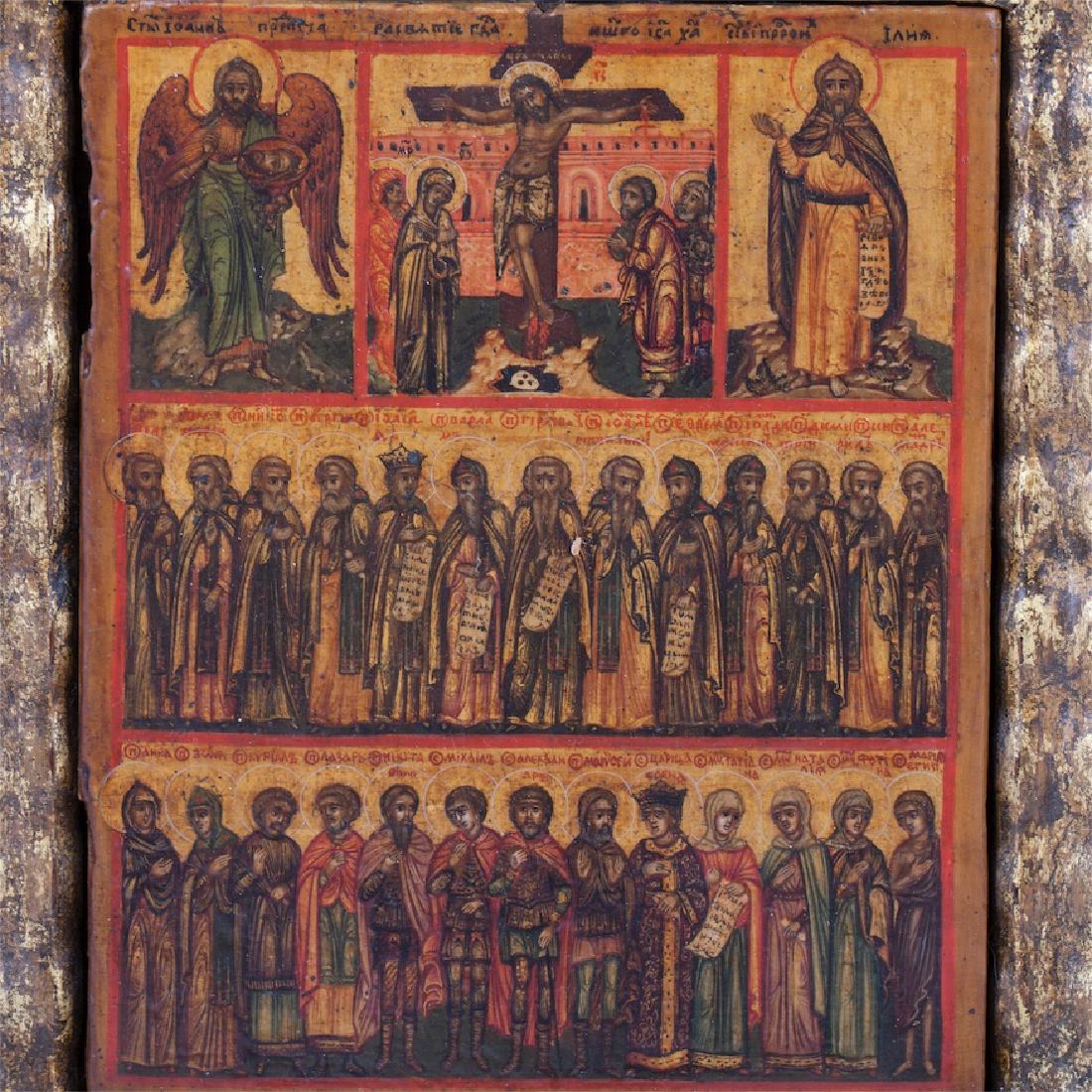 Russian wood triptych depicting of saints — image 7