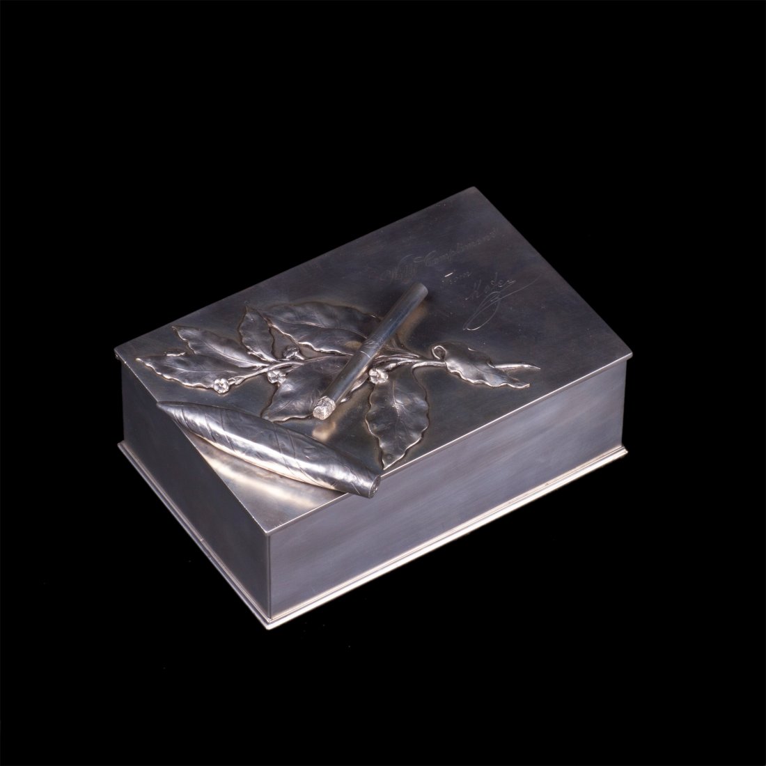 Very unusual Russian silver-gilt cigar box. Pogorzelski — image 1