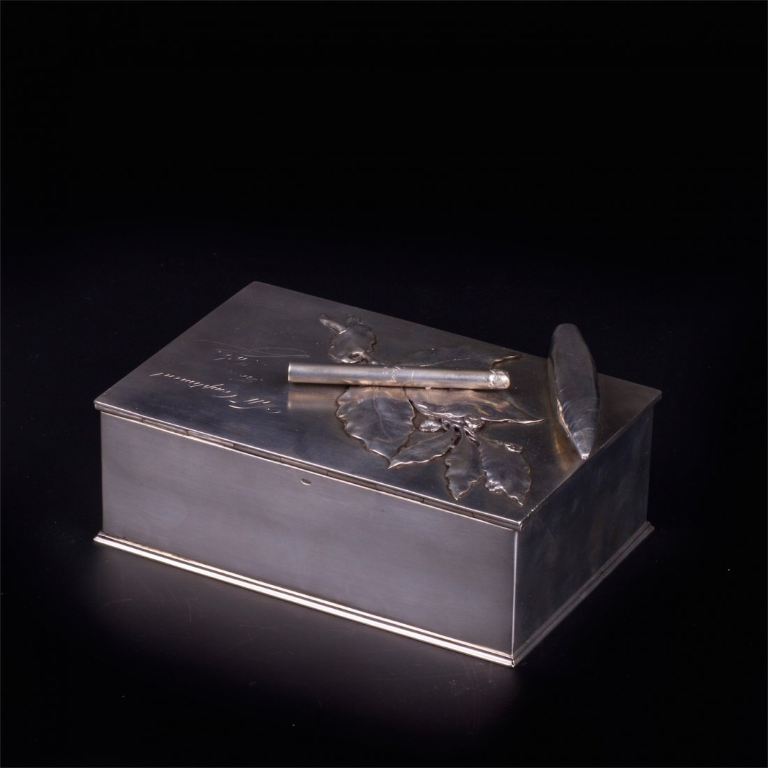 Very unusual Russian silver-gilt cigar box. Pogorzelski — image 2