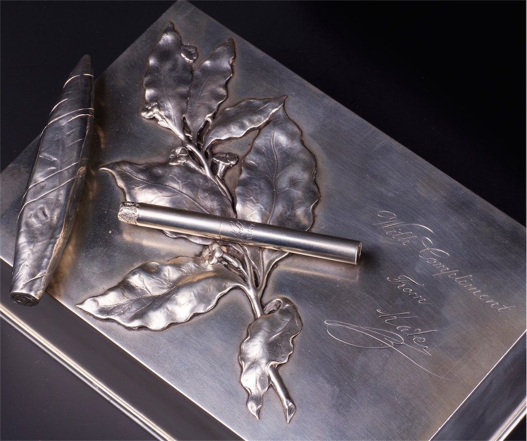 Very unusual Russian silver-gilt cigar box. Pogorzelski — image 3
