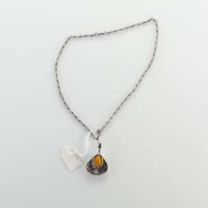 Natural Old Baltic Amber pendant in silver. — image 2