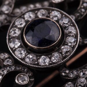 Russian diamond and sapphires brooch — image 2
