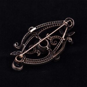 Russian diamond and sapphires brooch — image 3