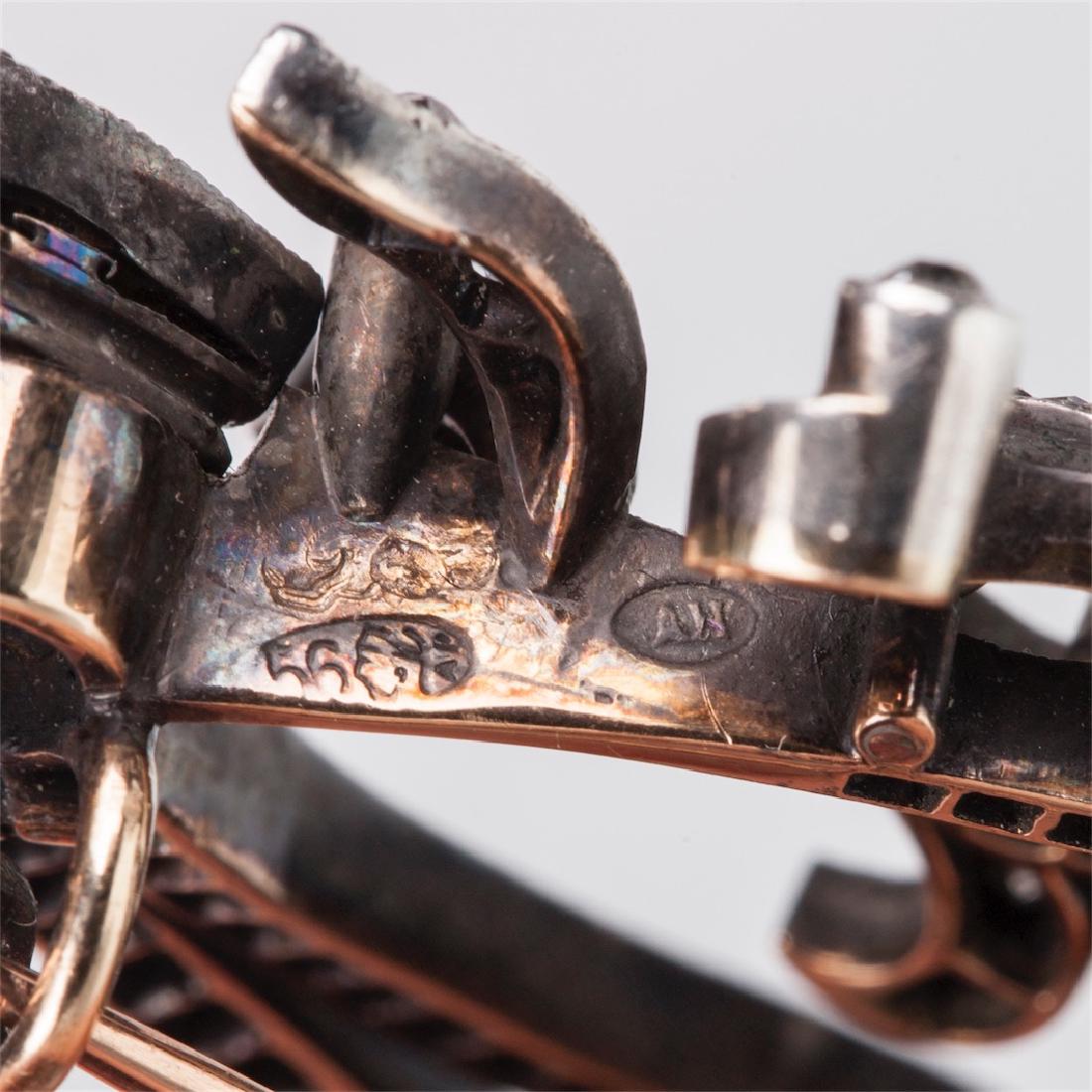 Russian diamond and sapphires brooch — image 8
