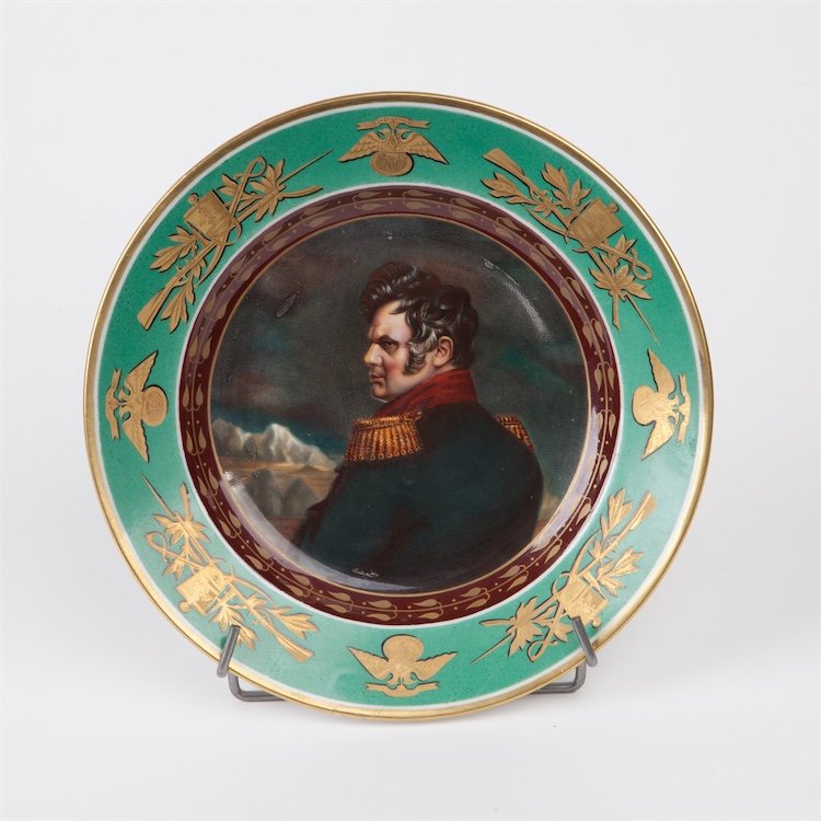 Russian Imperial time porcelain plate. A.P.Ermolov. — image 1