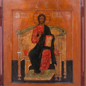 Russian tempera painting triptych with Deesis — image 2