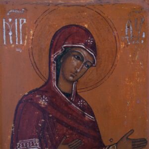 Russian tempera painting triptych with Deesis — image 4