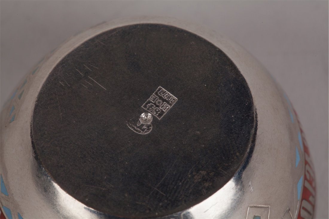 Small kovsh with proverb. A. Lubavin manufactory. — image 7