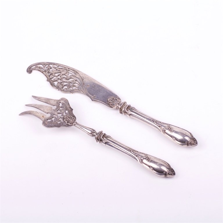 French silver dessert set of 2 pieces. — image 2