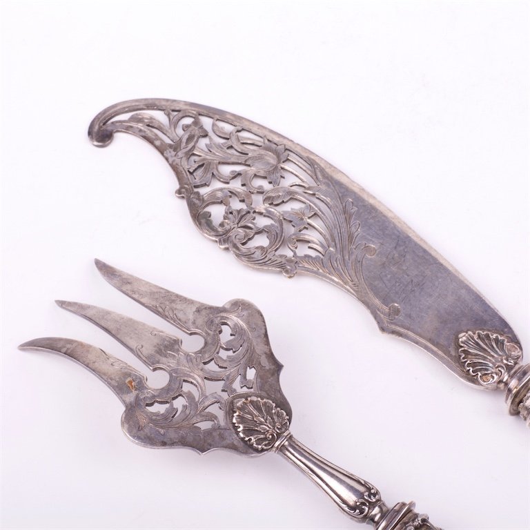 French silver dessert set of 2 pieces. — image 3