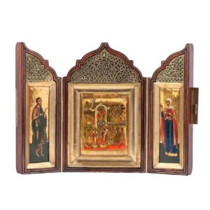 Russian 19th century icon with saints — image 1