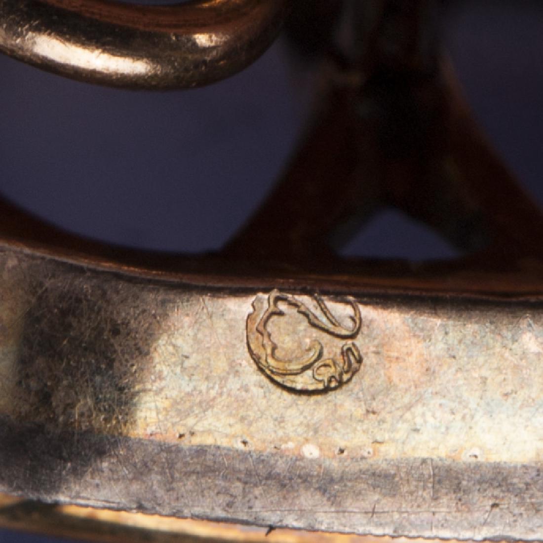 Russian cufflinks. Gold, diamonds, agates — image 6