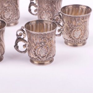 French silver set of 6 shot glass. — image 2