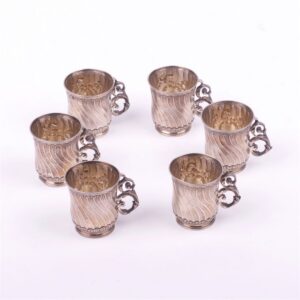 French silver set of 6 shot glass. — image 3