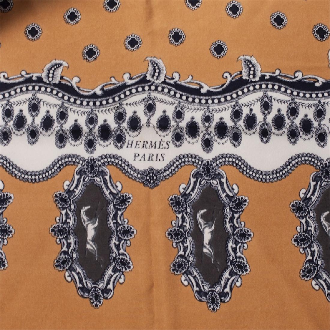 Rare Hermes "Chevaux en Cameos" silk scarf. 1963 — image 3