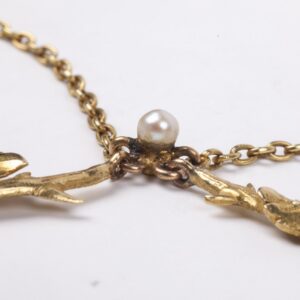 18K gold pendant with floral motifs and pearls — image 3