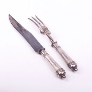 French silver of 2 pieces for meat. — image 1