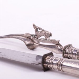 French silver of 2 pieces for meat. — image 2