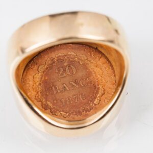 Gold, 18K ring with 20 Franks gold coin — image 4