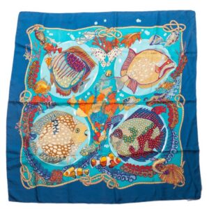 Hermes "Grands fonds" silk scarf, Author Annie Faivre. — image 1