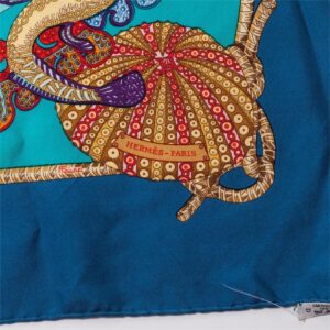 Hermes "Grands fonds" silk scarf, Author Annie Faivre. — image 3