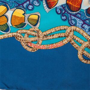 Hermes "Grands fonds" silk scarf, Author Annie Faivre. — image 4