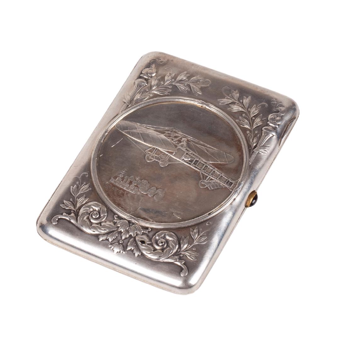Rare Russian cigarette case with an airplane — image 1