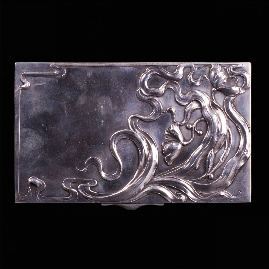 Russian Art nouveau style silver cigar box — image 2