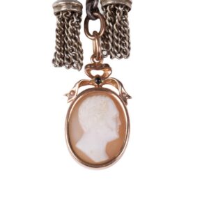 Russian silver and gold pocket watch chain — image 2