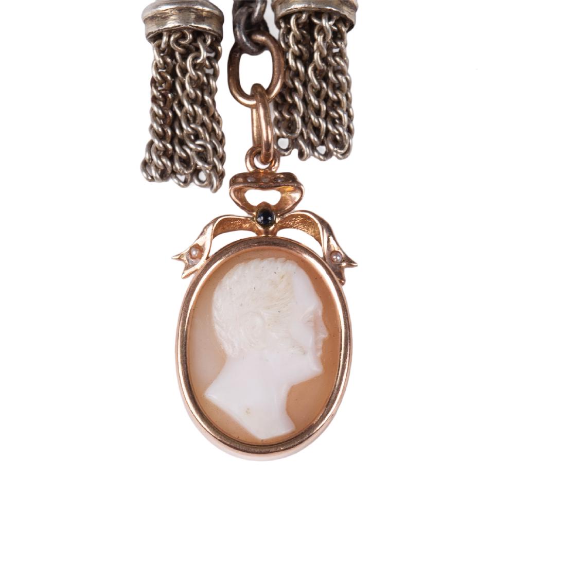 Russian silver and gold pocket watch chain — image 2