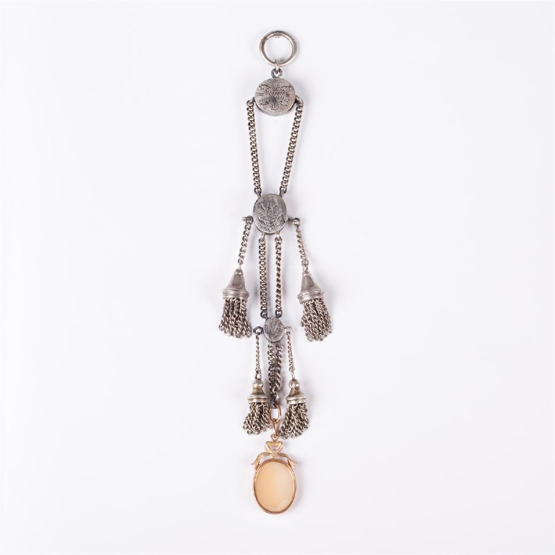 Russian silver and gold pocket watch chain — image 4