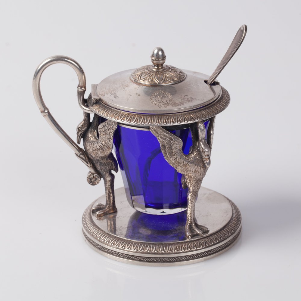 Silver mustard jar. — image 1