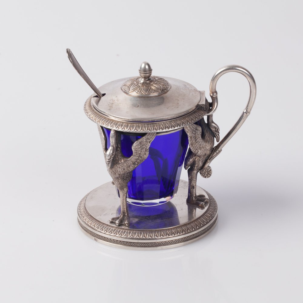 Silver mustard jar. — image 3
