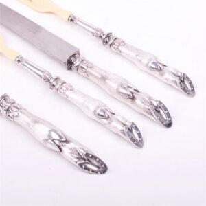 Silver set of 4 pieces for meat and salat. — image 5