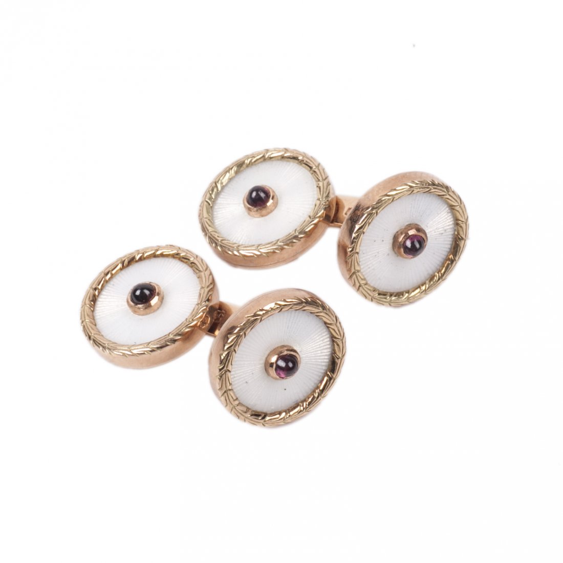 Russian 56 gold enamel cufflinks — image 1