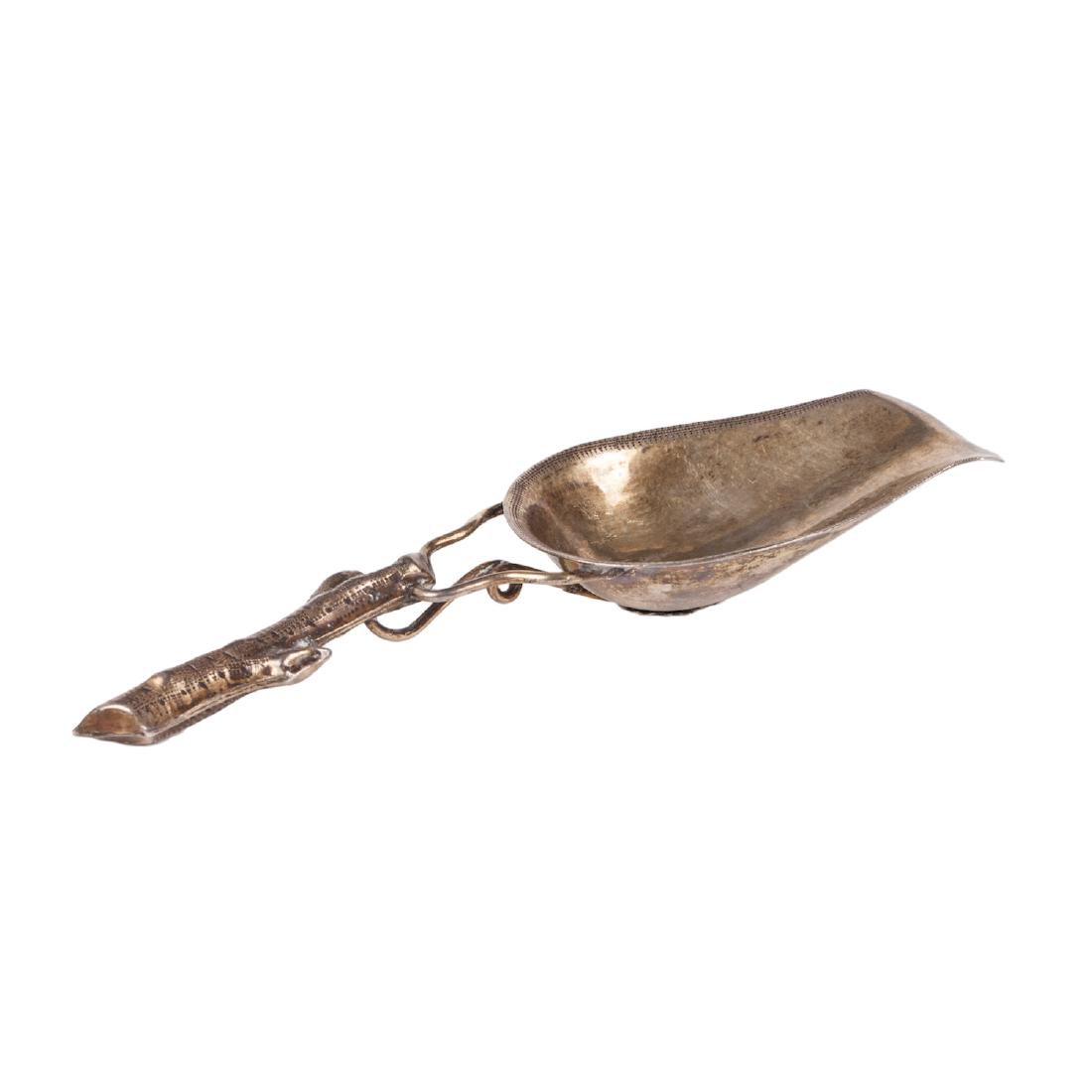 Russian engraved silver sugar scoop — image 1