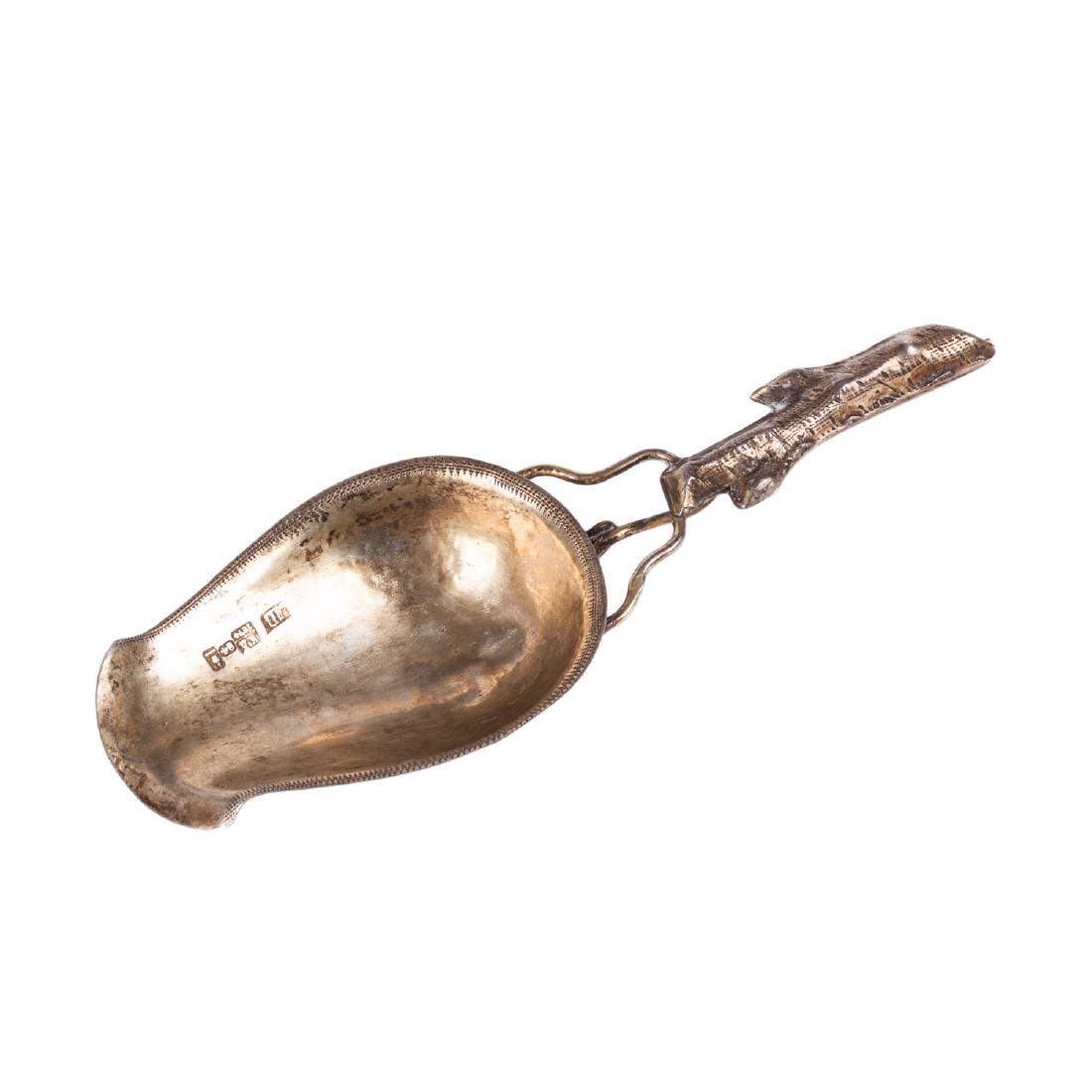 Russian engraved silver sugar scoop — image 2