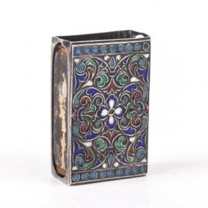 Antique Russian silver and enamel matchbox — image 2