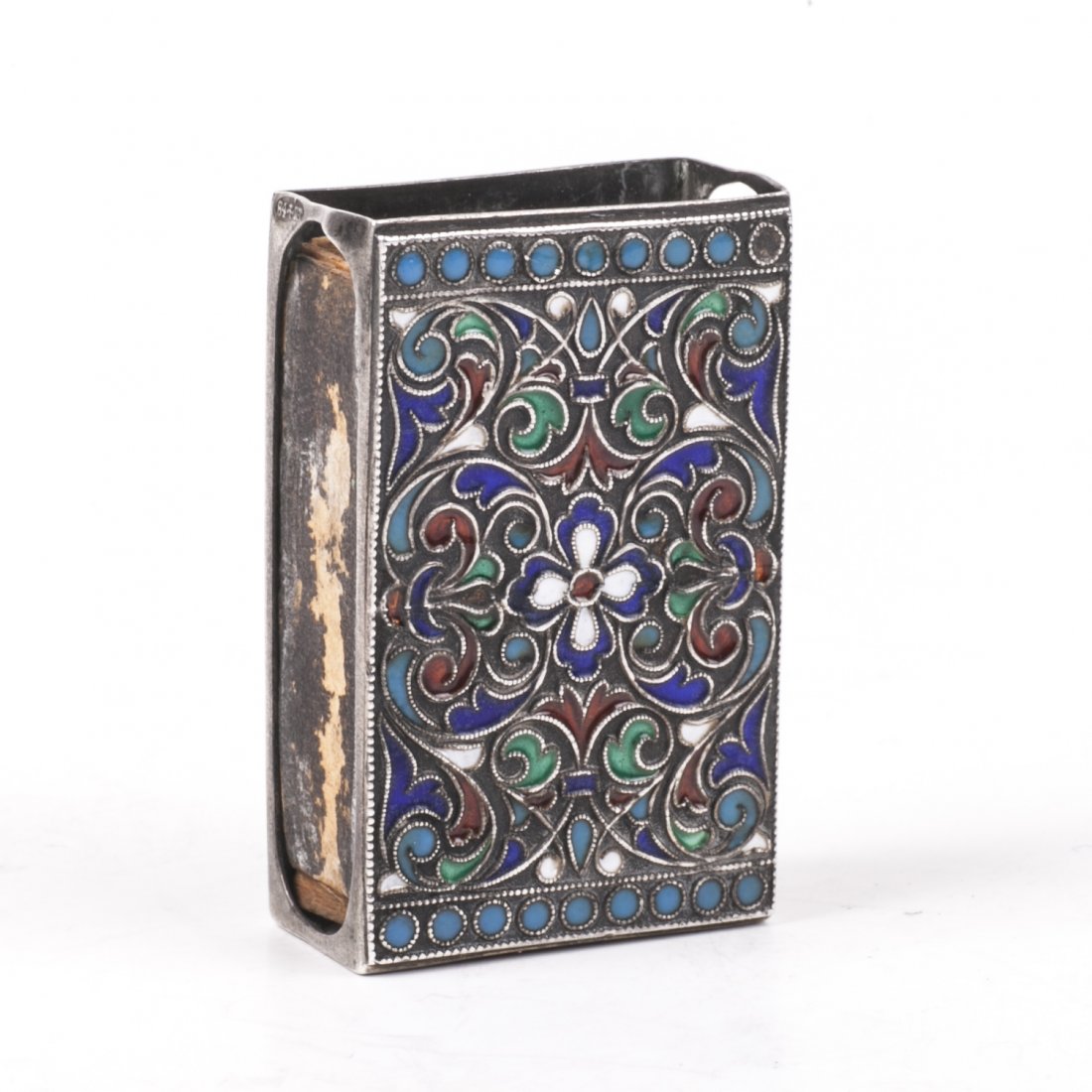 Antique Russian silver and enamel matchbox — image 2