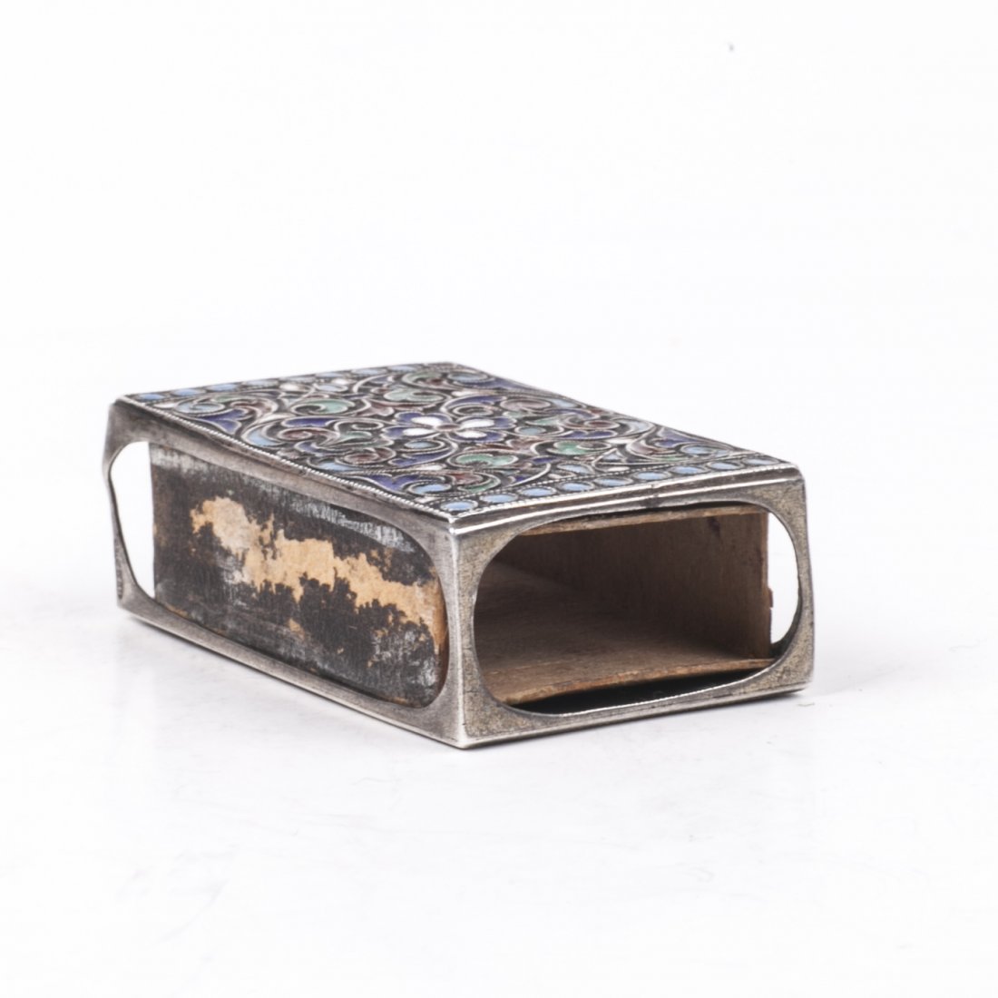Antique Russian silver and enamel matchbox — image 3